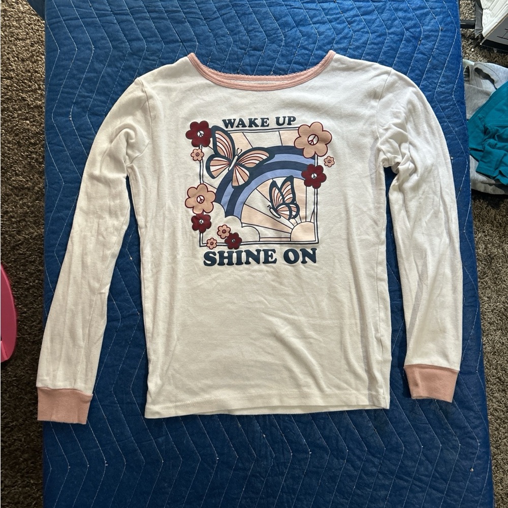 Carter's White and Pink 'Wake Up Shine On' Long Sleeve Tee